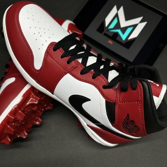 Nike Air Jordan 1 Alpha Menace Mid Chicago Football Cleats Men’s FJ6805-106 main image 5